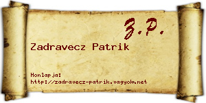 Zadravecz Patrik névjegykártya